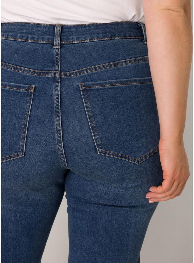 Base Level Curvy high waist slim fit jeans dark blue denim - Foto 7