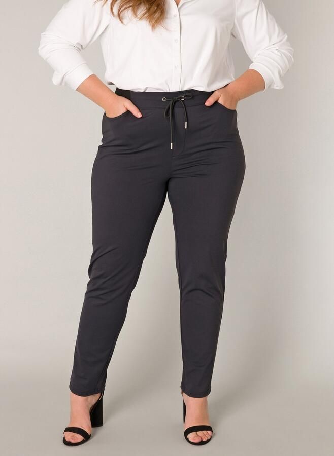 Base Level Curvy Stoffen broek Liana Zomerbroek met stretch en trekkoord in jeggings-stijl - Foto 5