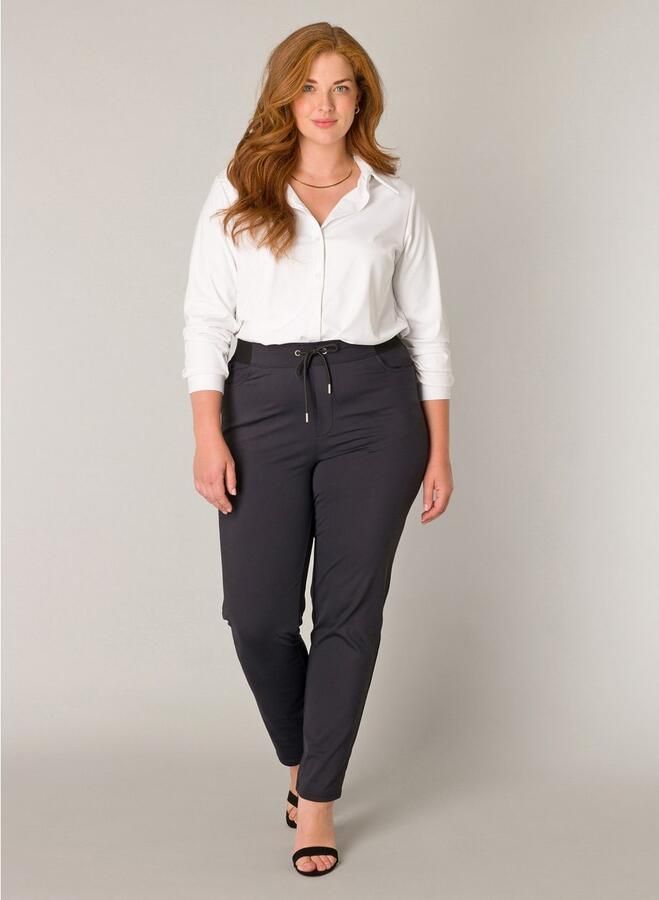 Base Level Curvy Stoffen broek Liana Zomerbroek met stretch en trekkoord in jeggings-stijl - Foto 2