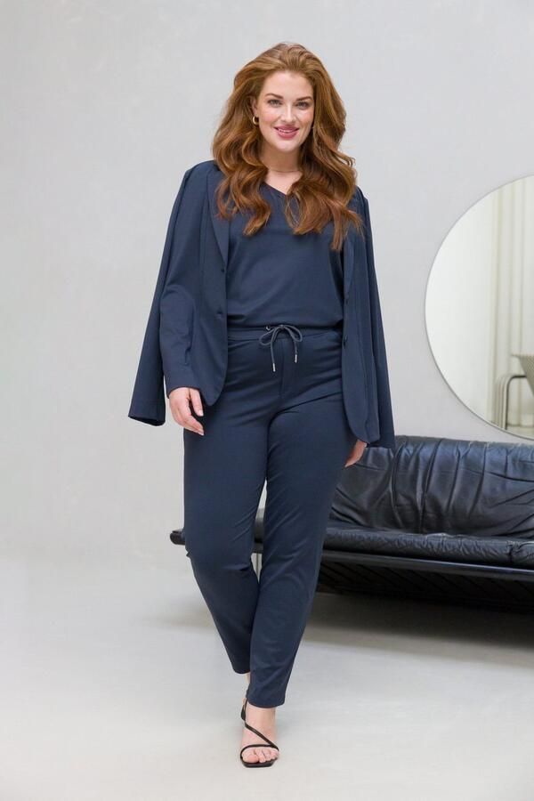 Base Level Curvy Stoffen broek Liana Zomerbroek met stretch en trekkoord in jeggings-stijl - Foto 6