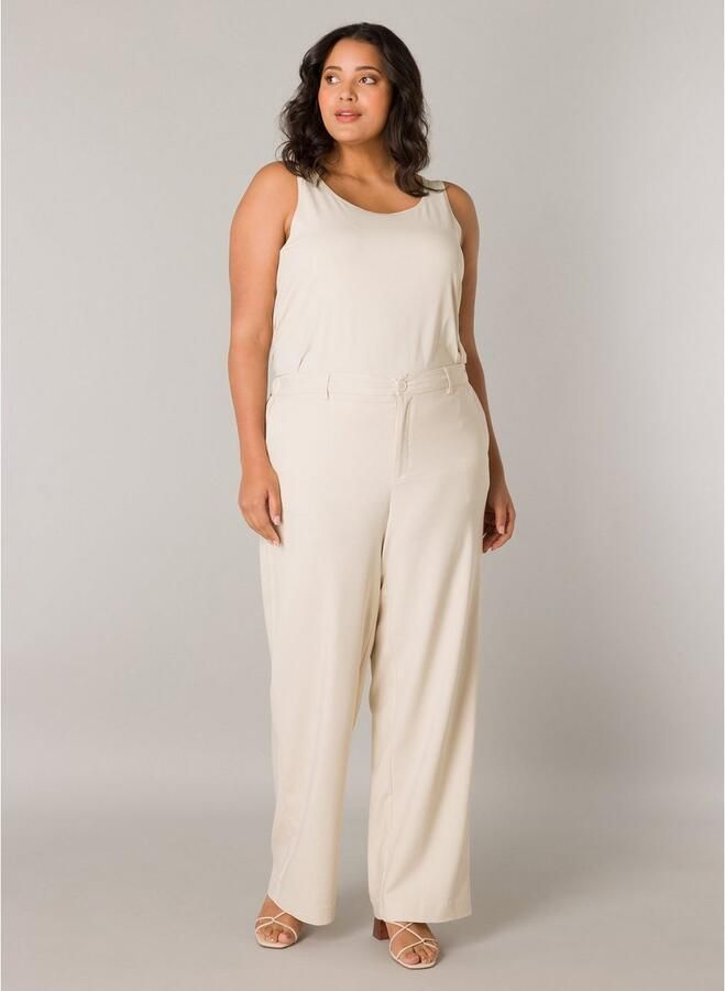 Base Level Curvy Stoffen broek Zomerbroek met uitlopende pijpen en viscose - Foto 2