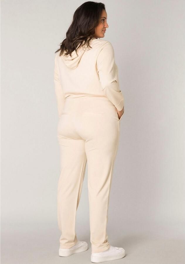 Base Level Curvy slim fit joggingbroek Yoanna beige - Foto 7