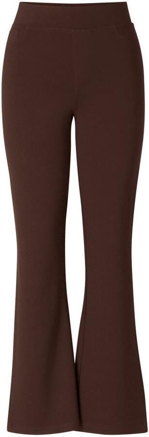 Base Level Curvy flared regular waist flared broek donkerbruin - Foto 3