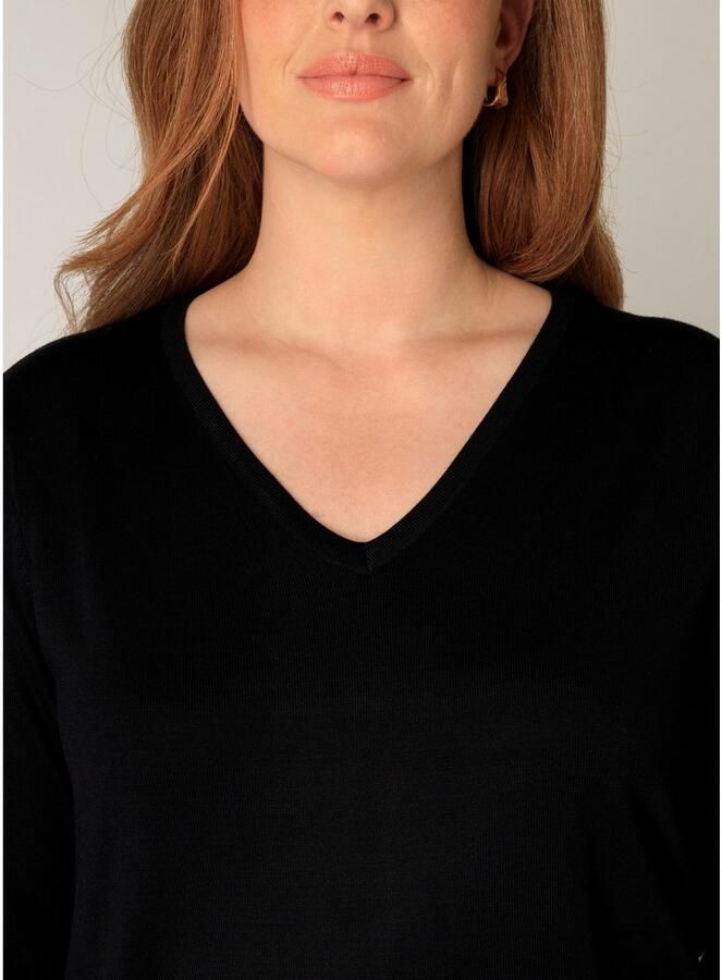 Base Level Curvy Trui met V-hals BAS-ANINE-LONG Fijntricotkwaliteit - Foto 4