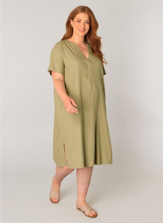 Base Level Curvy Tuniekjurk Yacinthe Zomerjurk met linnen - Foto 3
