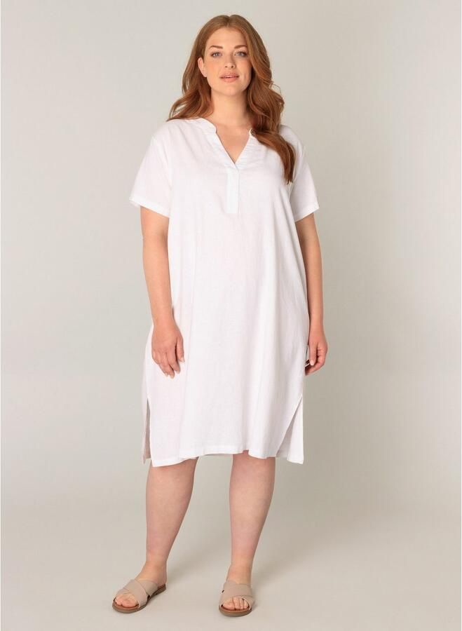 Base Level Curvy Tuniekjurk Yacinthe Zomerjurk met linnen - Foto 4