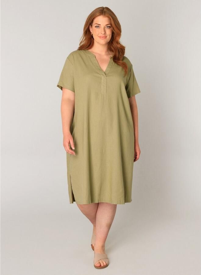 Base Level Curvy Tuniekjurk Yacinthe Zomerjurk met linnen - Foto 5