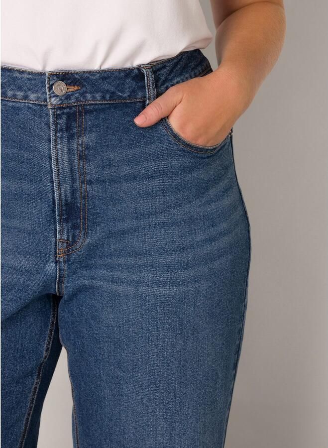 Base Level Curvy high waist wide leg jeans medium blue denim - Foto 2