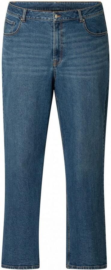 Base Level Curvy high waist wide leg jeans medium blue denim - Foto 5