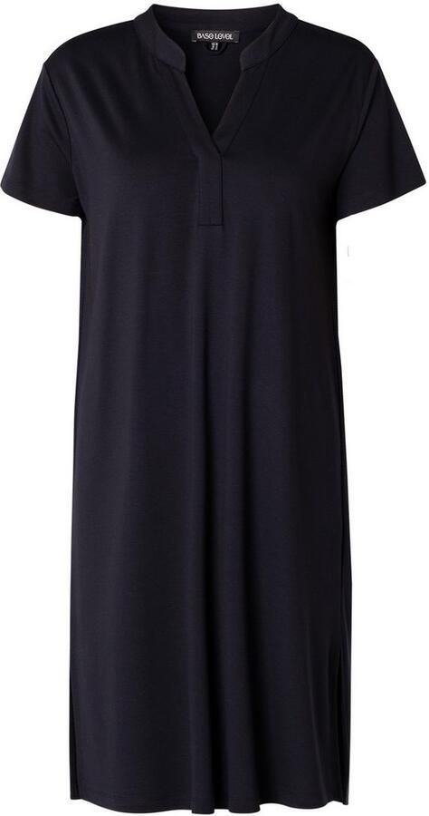 Base Level Curvy A-lijn jurk Yenna met ceintuur donkerblauw - Foto 8