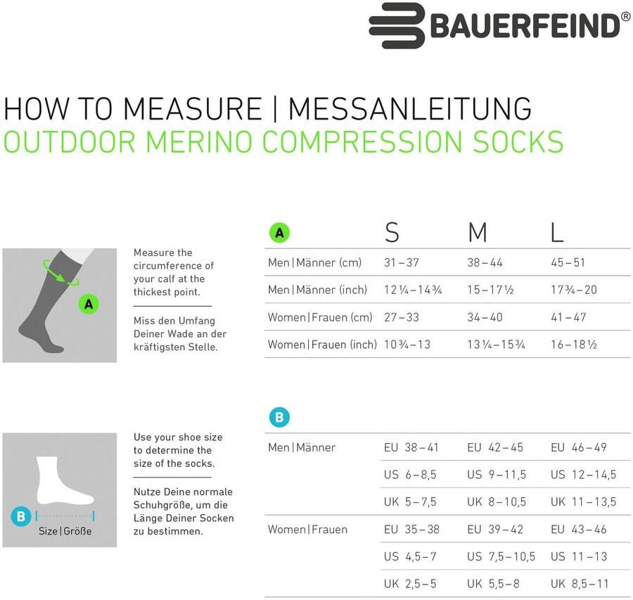 Bauerfeind Sportsokken Outdoor Merino Compression Socks Women