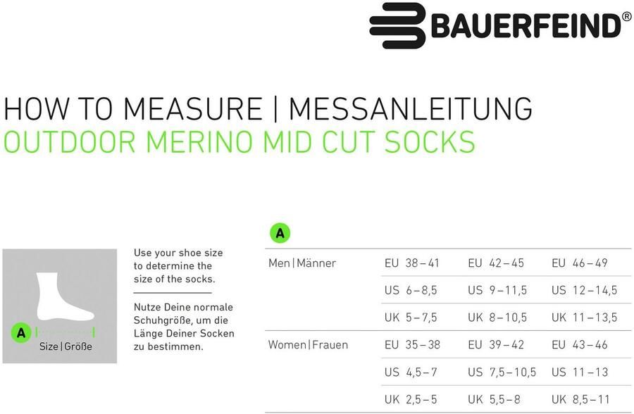 Bauerfeind Sportsokken Outdoor Merino Mid Cut Socks - Foto 4
