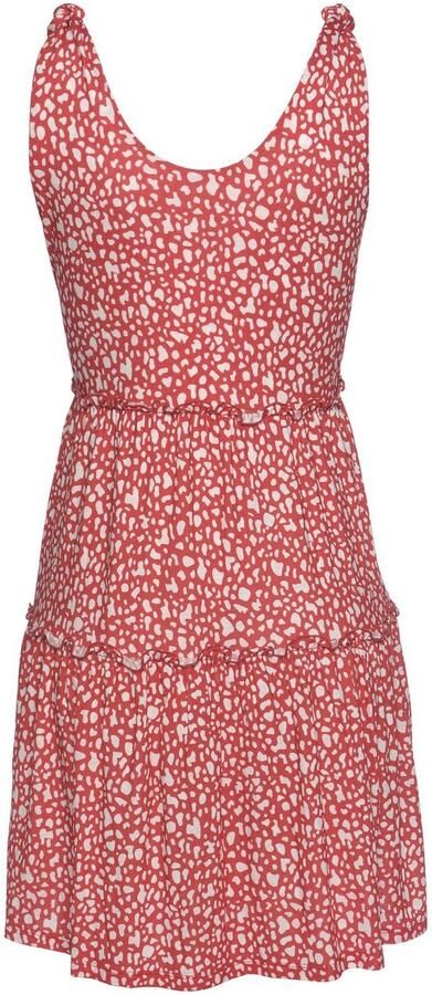 Beachtime Gedessineerde jurk met modieuze volants losse pasvorm zomerjurk strandjurk - Foto 5