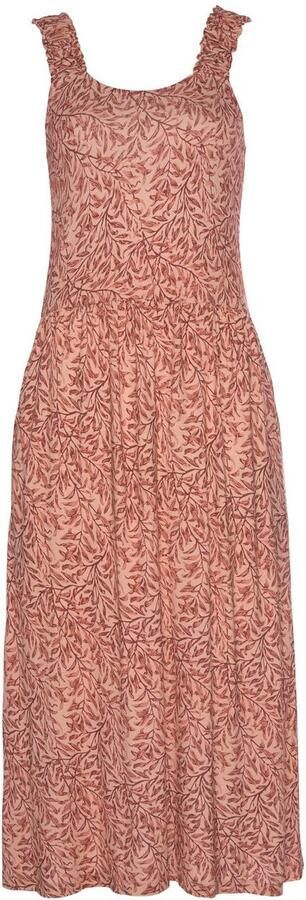 Beachtime Jerseyjurk met bladerenprint en zakken licht strandjurk zomerjurk - Foto 6