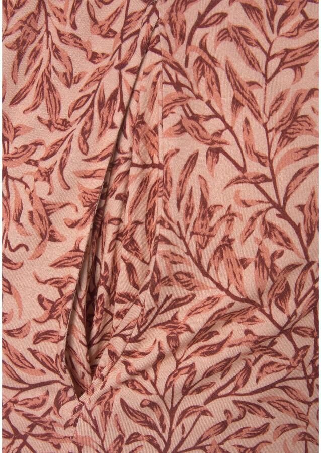 Beachtime Jerseyjurk met bladerenprint en zakken licht strandjurk zomerjurk - Foto 3