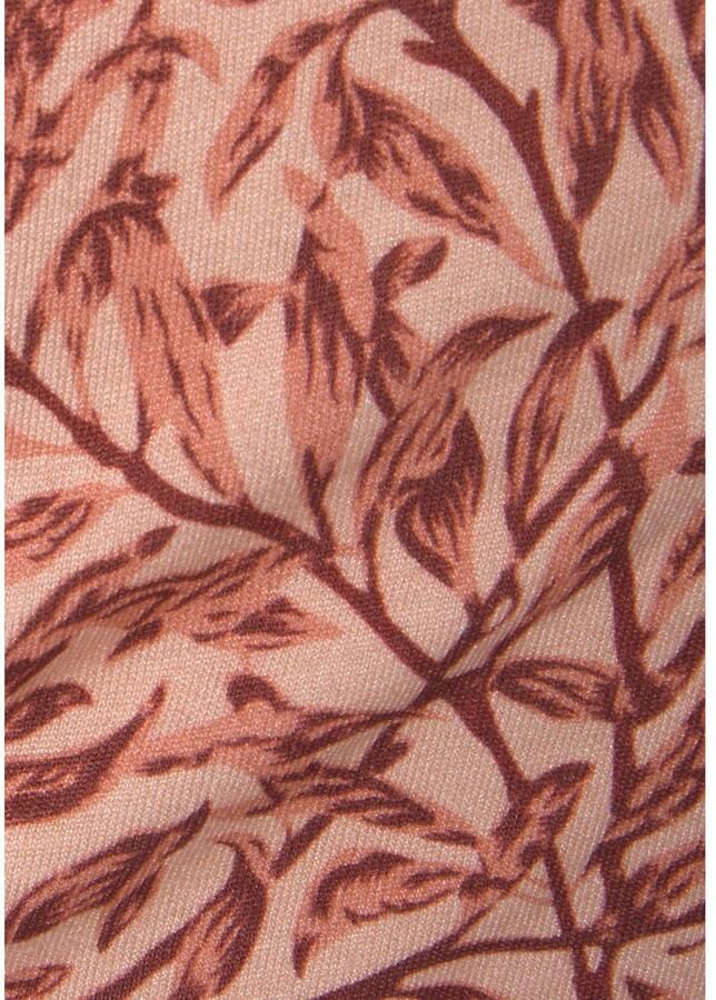 Beachtime Jerseyjurk met bladerenprint en zakken licht strandjurk zomerjurk