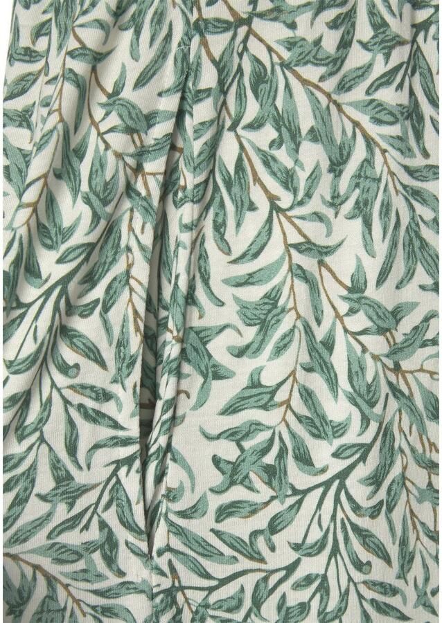 Beachtime Jerseyjurk met bladerenprint en zakken licht strandjurk zomerjurk - Foto 2