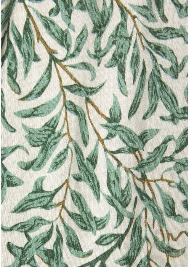 Beachtime Jerseyjurk met bladerenprint en zakken licht strandjurk zomerjurk - Foto 3