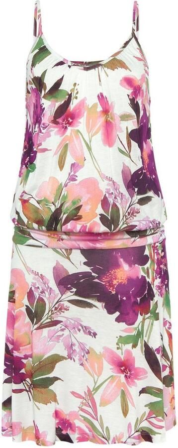 Beachtime Jerseyjurk met bloemenprint en subtiele plooien zomerjurk strandjurk - Foto 6