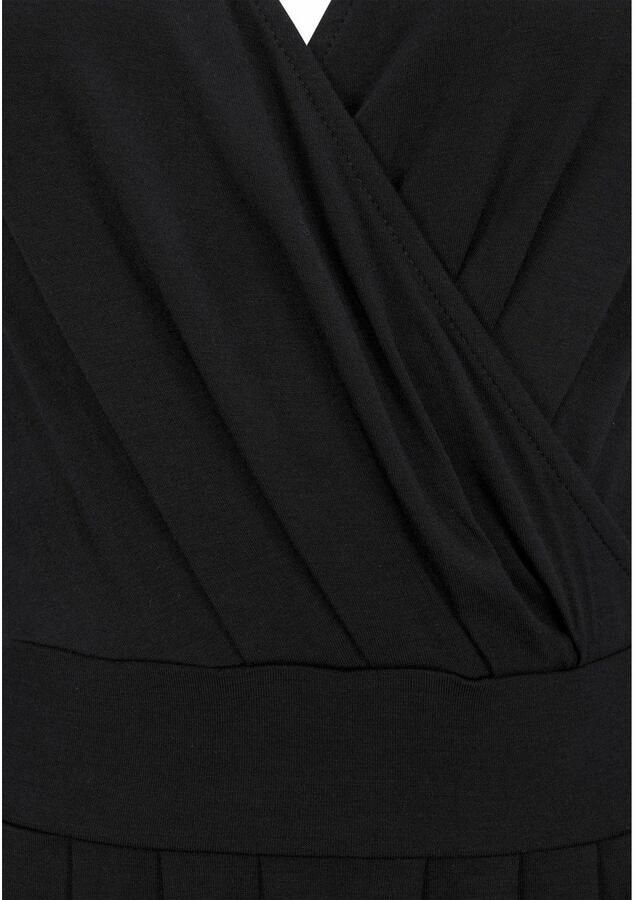 Beachtime Jerseyjurk met diepe v-hals in wikkeloptiek zomerjurk basic - Foto 3