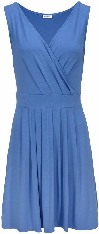 Beachtime Jerseyjurk met diepe v-hals in wikkeloptiek zomerjurk basic - Foto 6