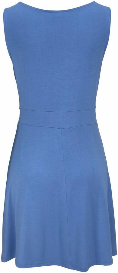 Beachtime Jerseyjurk met diepe v-hals in wikkeloptiek zomerjurk basic - Foto 5