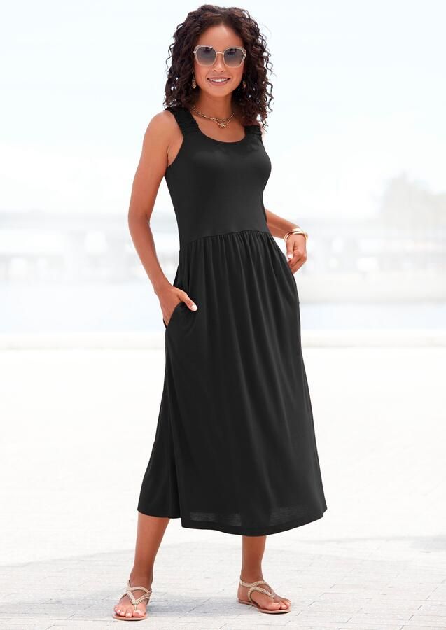 Beachtime Jerseyjurk met zakken zomerjurk knielengte strandjurk basic - Foto 5