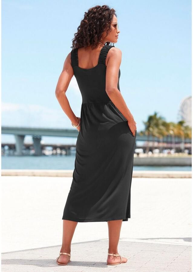 Beachtime Jerseyjurk met zakken zomerjurk knielengte strandjurk basic