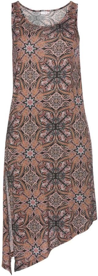 Beachtime Lange top met alloverprint en split zomerjurk strandjurk (set Met legging) - Foto 7