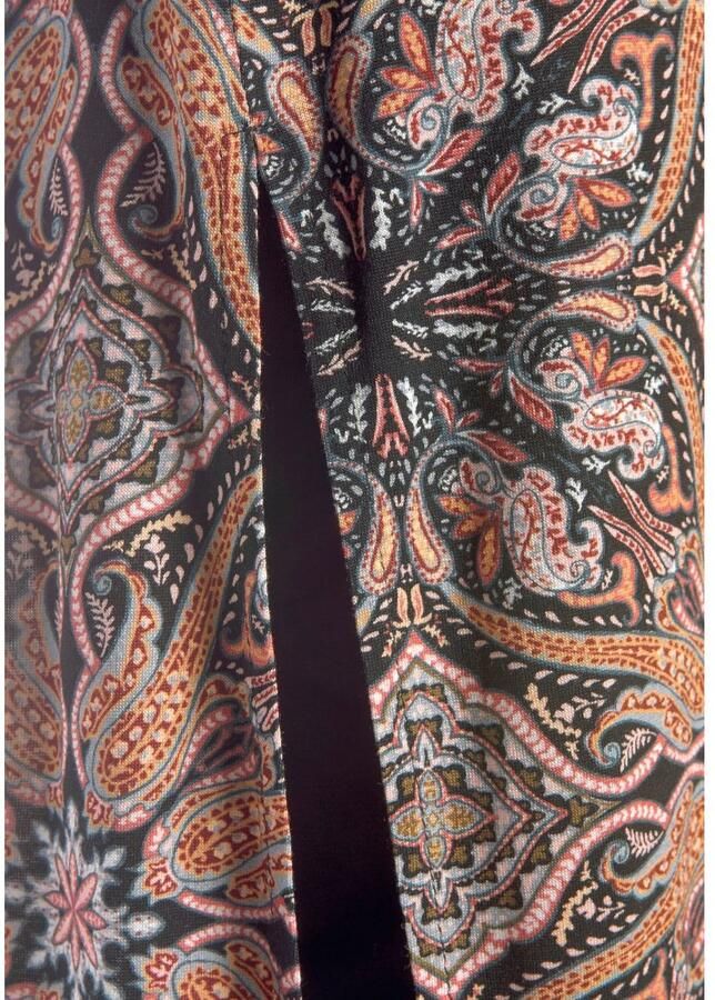 Beachtime Lange top met alloverprint en split zomerjurk strandjurk (set Met legging)