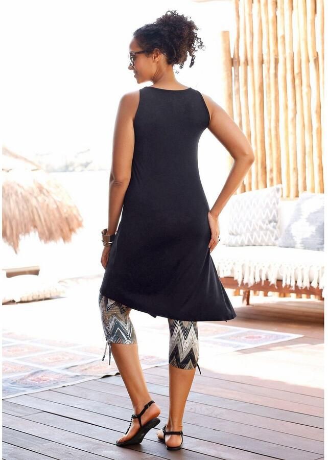 Beachtime Lange top met asymmetrische zoom en split zomerjurk strandjurk - Foto 5