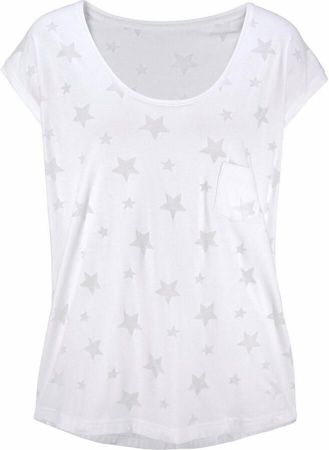 Beachtime Shirt met korte mouwen Met lichtdoorlatende sterren (Set van 2)