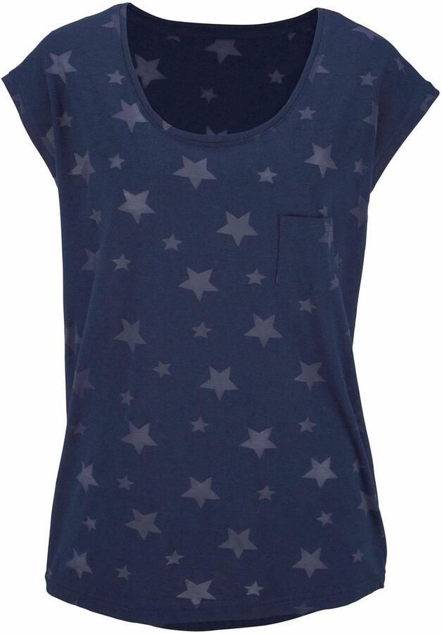 Beachtime Shirt met korte mouwen Met lichtdoorlatende sterren (Set van 2) - Foto 4