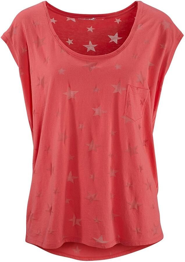 Beachtime Shirt met korte mouwen Met lichtdoorlatende sterren (Set van 2) - Foto 2