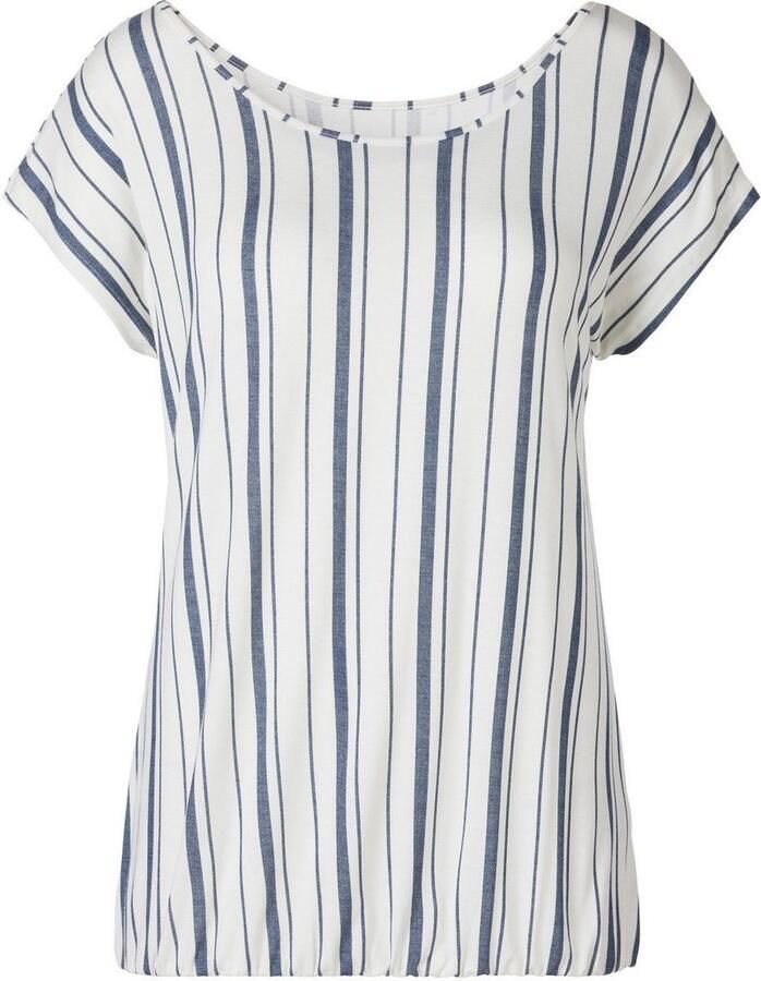 Beachtime Shirt met korte mouwen Met streepdessin van zachte viscose-stretch