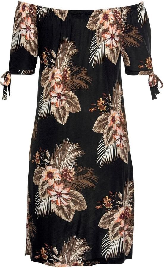 Beachtime Strandjurk met bandjes aan de mouwen en carmen-halslijn zomerjurk - Foto 4