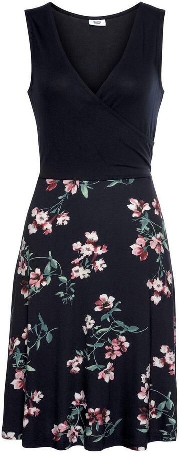 Beachtime Strandjurk met bedrukte rok zomerjurk in wikkellook jersey jurk - Foto 5