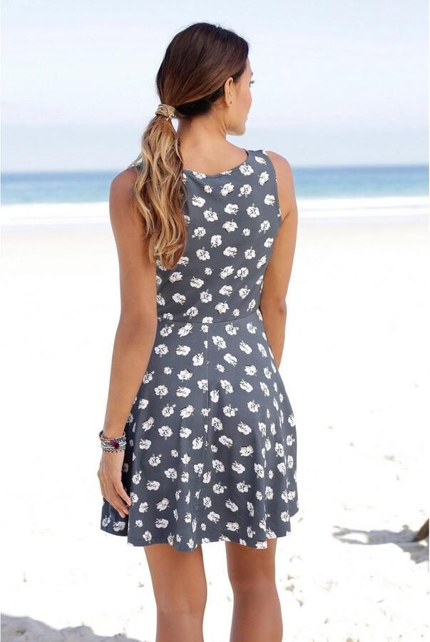 Beachtime Strandjurk met bloemenprint gemaakt van katoen mini jurk zomerjurk - Foto 3