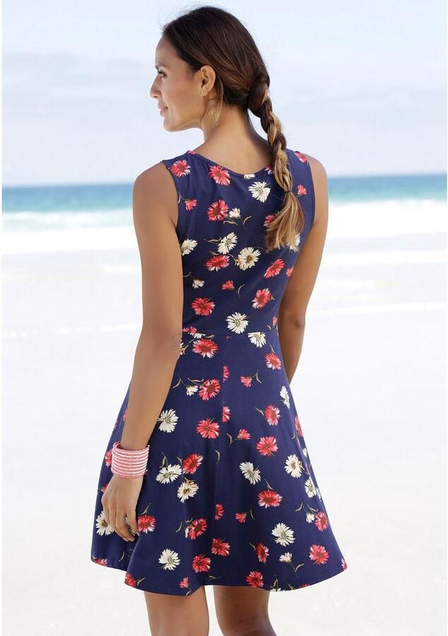 Beachtime Strandjurk met bloemenprint zomerjurk van elastisch katoen - Foto 3