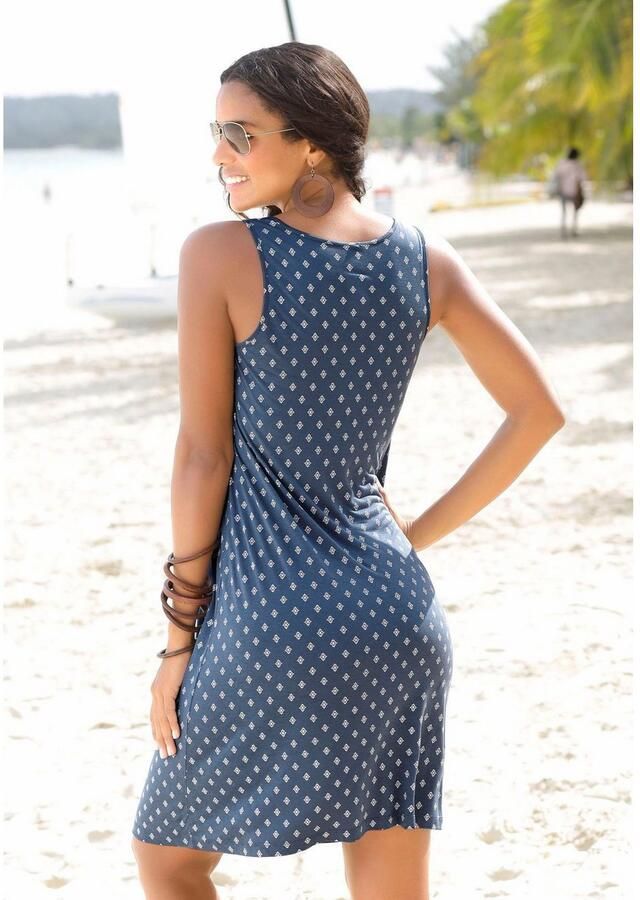 Beachtime Strandjurk met ornamenten-print mini jurk zomerjurk