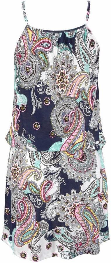 Beachtime Strandjurk met paisley motief in loose fit mini jurk zomerjurk - Foto 4