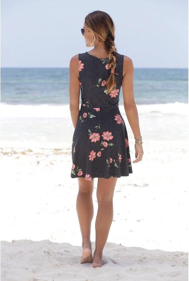 Beachtime Strandjurk met subtiele stippen zomerjurk van elastisch katoen - Foto 6