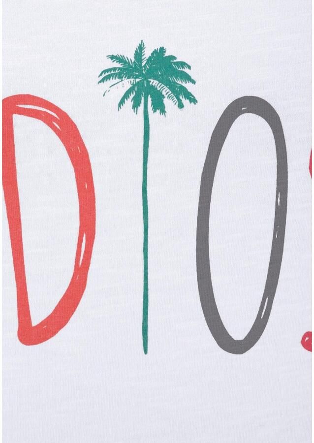 Beachtime T-shirt Met frontprint "Adios" in een zachte katoenkwaliteit