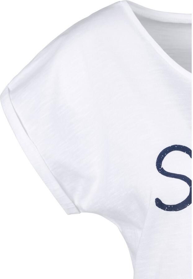 Beachtime T-shirt Met frontprint "Smile" in een zachte katoenkwaliteit - Foto 3