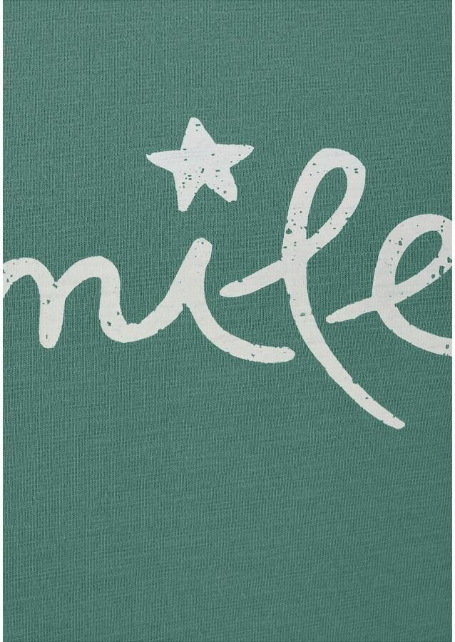 Beachtime T-shirt Met frontprint "Smile" in een zachte katoenkwaliteit - Foto 2