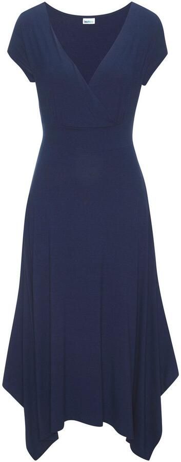 Beachtime Zomerjurk met puntzoom en strik jersey jurk asymmetrisch rokdeel - Foto 5