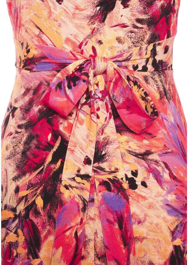 Beachtime Zomerjurk met puntzoom en strik jersey jurk asymmetrisch rokdeel - Foto 2