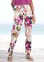 Beachtime Jerseybroek met bloemenprint en elastische tailleband zomerbroek strandbroek - Thumbnail 1