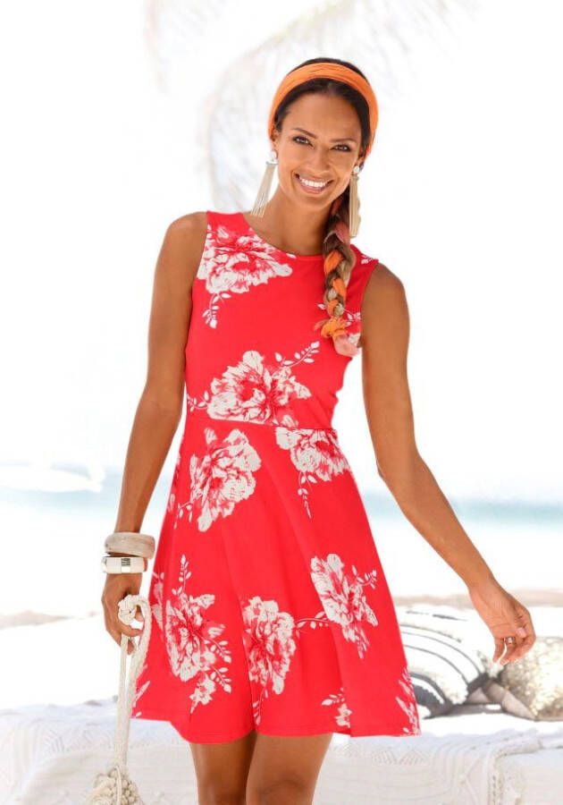 Beachtime Strandjurk met bloemenprint mini jurk katoenen zomerjurk