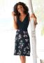 Beachtime Strandjurk met bedrukte rok zomerjurk in wikkellook jersey jurk - Thumbnail 1